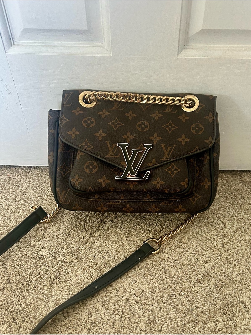 Source Unknown Monogram Crossbody in Brown with Gold Hardware - Picture 4 of 5